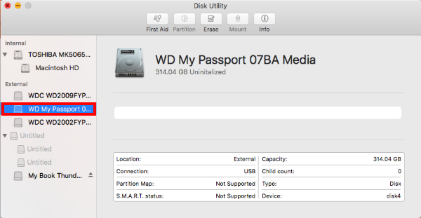 format wd passport hard drive for mac air